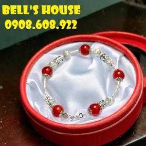 Vòng tay đá Can thạch Carnelian thiên nhiên phong thủy, vòng tay đá phong thủy carnelian đỏ TPHCM,