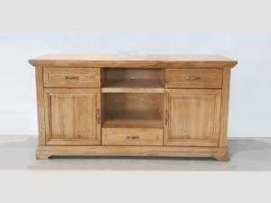 Kệ tivi gỗ sồi 2 cánh 3 hộc kéo RUSTIC R120xS46xC68cm