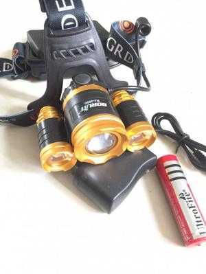 Đèn pin đội đầu 3 bóng 4 chế độ có ZOOM
