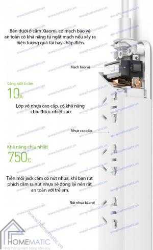 Ổ cắm thời trang, bảo vệ thiết bị điện Xiaomi Miui Power Strip
