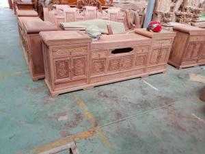 Kệ tivi mõ lõm gỗ hương đá