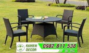 Bàn Ghế Nhựa Giả Mây Phương Đông A33