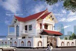 Mẫu biệt thự 2 tầng mái thái nông thôn đẹp của anh Tùng