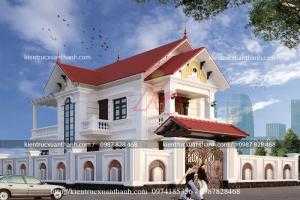 Mẫu biệt thự 2 tầng mái thái nông thôn đẹp của anh Tùng