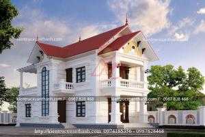 Mẫu biệt thự 2 tầng mái thái nông thôn đẹp của anh Tùng