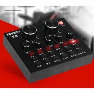 Combo SOUND CARD v8 và micro hát livestream
