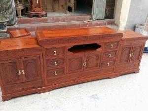 Kệ tivi mõ nồi giữa gỗ hương đá