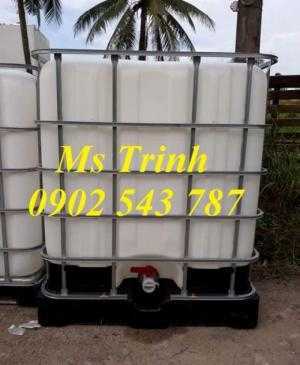 Xả hàng combo tank nhựa IBC 1000 lít đựng thực phẩm, tank nhựa 1000 lít đựng dầu ăn