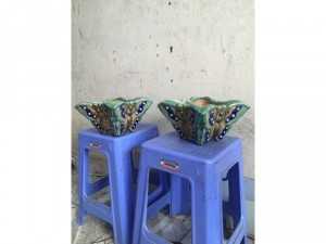 Chậu xưa 1 cặp hình con bướm