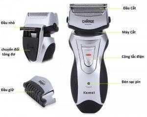 Máy cạo râu 2 lưỡi kép kemei 8007