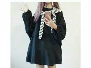 Đầm thủy thủ ulzzang tay phồng
