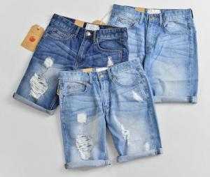 Quần short jean nam rách