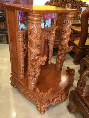 Bàn thờ ông địa cao cấp có hộp đèn sang trọng