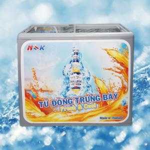 Tủ đông trưng bày Thái Lan 300 lít (Kính bằng)