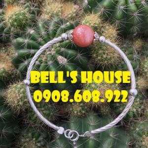 Vòng tay đá Mặt Trời Sunstone kết hợp Charm Bạc 925 đơn giản, vòng tay đá thiên nhiên Bells House TPHCM,