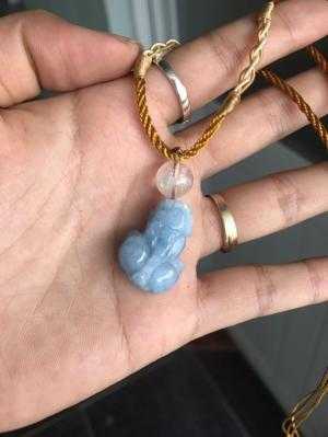 dây chuyền tỳ hưu aquamarine