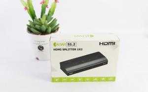 Bộ chia Chính hãng 1 ra 2 HDMI Kiwi S1.2 hỗ trợ dây xa đến 15m