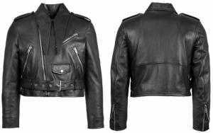 Áo khoác da nữ Balenciaga Black Leather Zip-up Motorcycle