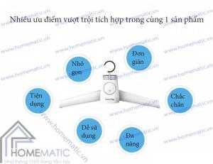 Mắc treo kiêm máy sấy quần áo, giầy
