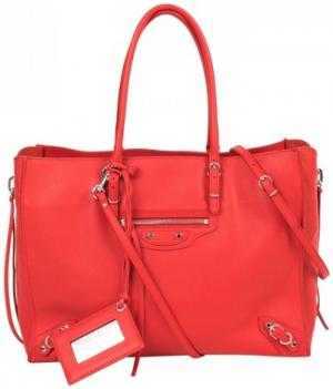 Túi xách nữ Balenciaga red Leather Papier Zip-Around Tote