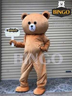 Gấu brown,bán mascot mascot gấu brown phát tờ rơi giá rẻ