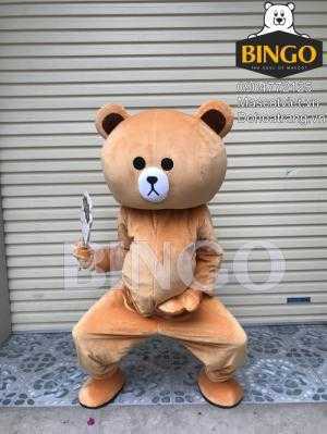 Gấu brown,bán mascot mascot gấu brown phát tờ rơi giá rẻ