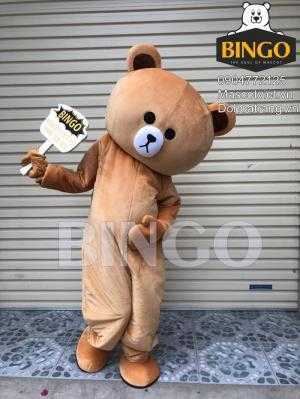 Gấu brown,bán mascot mascot gấu brown phát tờ rơi giá rẻ