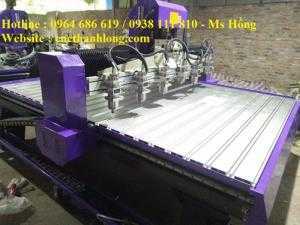Máy chạm khắc gỗ 6 đầu, máy đục gỗ 6 đầu nhập khẩu gia lai