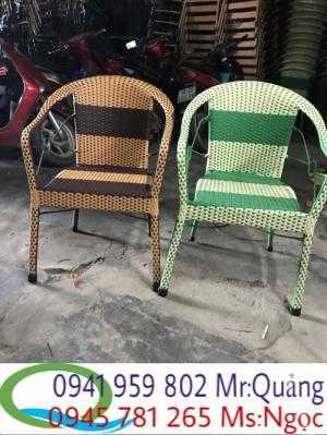 Bàn ghế cafe nhựa mây tím giá tốt nhất