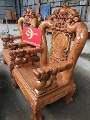 Nội Thất Sơn Đông_Bộ Bàn Ghế Cửu Long Hoa Mai_Hàng Đẹp