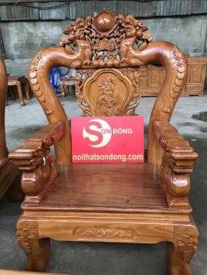 Nội Thất Sơn Đông_Bộ Bàn Ghế Cửu Long Hoa Mai_Hàng Đẹp