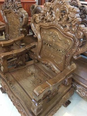 Bộ bàn ghế kiểu louis pháp gỗ mun đuôi công