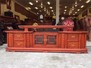 Kệ Tivi Mẫu Mới Gỗ Hương Đá 2m20 Với 2m40