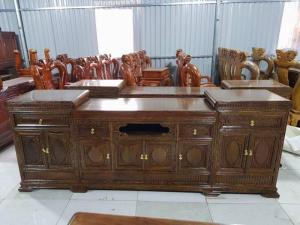 Kệ Tivi Mõ Lõm 2m20 - 2m40 ( Gỗ Mun Đuôi Công )