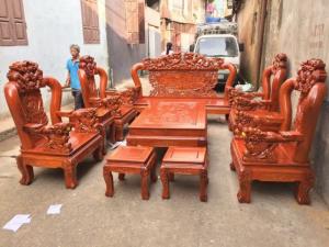 Bộ Rồng Bảo Đỉnh Rồng Phượng Tay 12 ( Gỗ Cẩm Vàng )