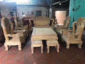 Bộ Rồng Bảo Đỉnh Rồng Phượng Tay 12 ( Gỗ Cẩm Vàng )
