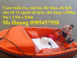 Cano composite 5m x 1,9m chở 8-10 người giá rẻ nhất