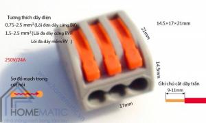 Cút nối dây điện không cần nối dây, không cần kìm bấm KV774