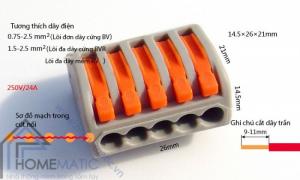 Cút nối dây điện không cần nối dây, không cần kìm bấm KV774