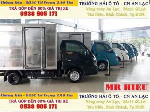 xe tải thaco kia k200/k250 chạy trong thành phố, đời 2018, tiêu chuản khí thải euro4, k200/k250có máy lạnh trên xe