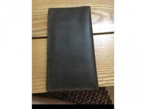 Ví nữ da thật dày khâu tay còn rất đẹp, màu nâu, kích thước 10x17,5 cm,