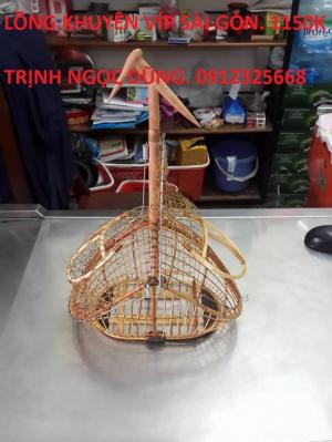 Lồng bẫy khuyên tre già trụ gỗ hương