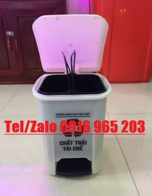 Thùng rác tái chế màu trắng 10 lít