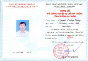 Chỉ huy trưởng công trình mới 100%