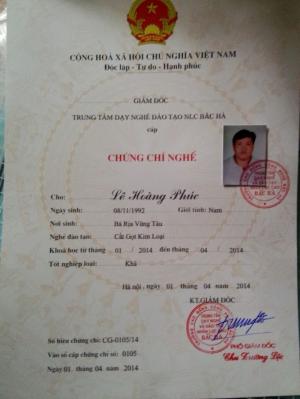 CHỨNG CHI LÁI MÁY XÚC 0974528387