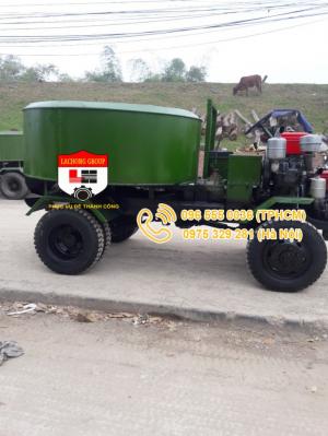 Xe đảo bê tông 12 bao = 2 khối, xe trộn 12 bao, xe trộn bê tông tự hành 12 bao lắp động cơ ô tô 4 máy (4.0)