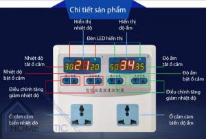 Ổ cắm cảm biến nhiệt độ, độ ẩm 2 cổng STH2