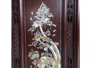 Tranh tứ quý khảm gỗ gụ