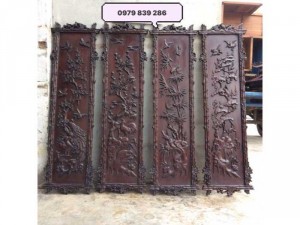 Tranh tứ quý bốn mùa gỗ gụ