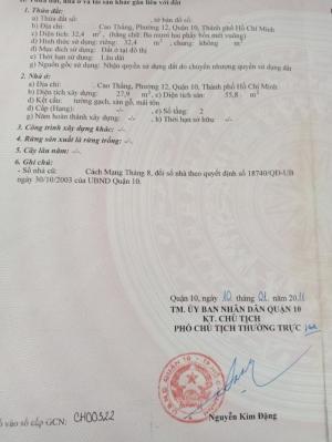 Bán nhà Cao Thắng, quận 10 – (DT: 3m x 12m)